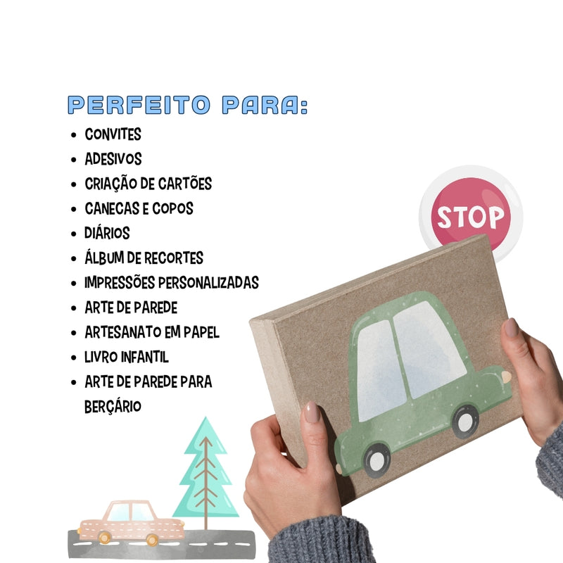 Digital Car Kit – Cliparts, Digital Papers and Fonts