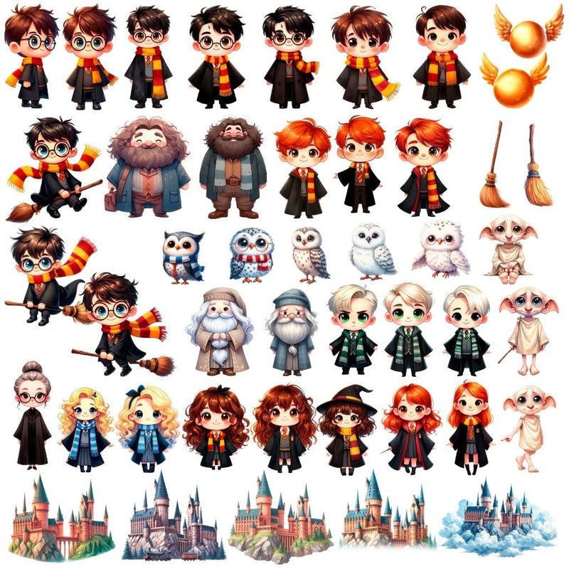 Kit Digital Harry Potter – Cliparts, Papéis Digitais e Fontes - Quatro Cambalhotas
