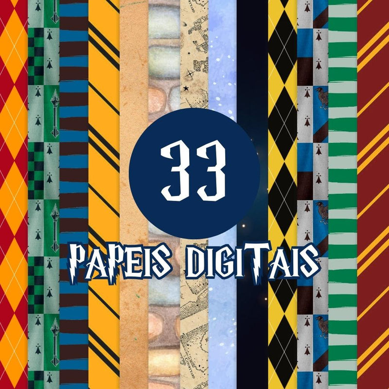 Kit Digital Harry Potter – Cliparts, Papéis Digitais e Fontes - Quatro Cambalhotas