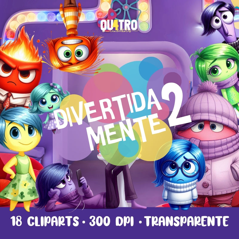 Cliparts Realista Divertida Mente – Kit Digital com 18 Ilustrações - Quatro Cambalhotas