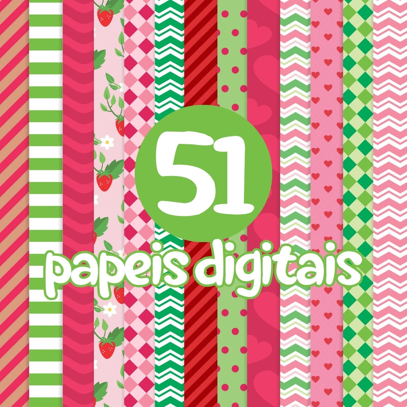 Strawberry Shortcake and Little Lulu Digital Kit – Cliparts, Digital Papers and Fonts