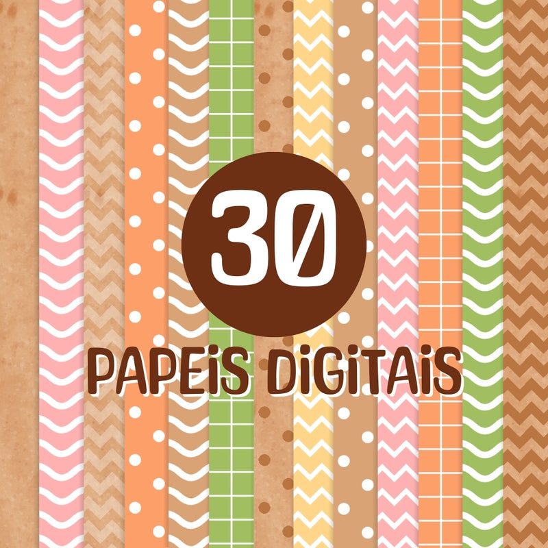 Kit Digital Capivara – Cliparts, Papéis Digitais e Fontes - Quatro Cambalhotas
