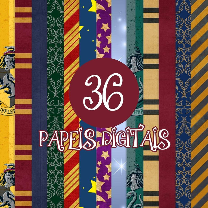 Kit Digital Harry Potter Chibi – Cliparts, Papéis Digitais e Fontes - Quatro Cambalhotas