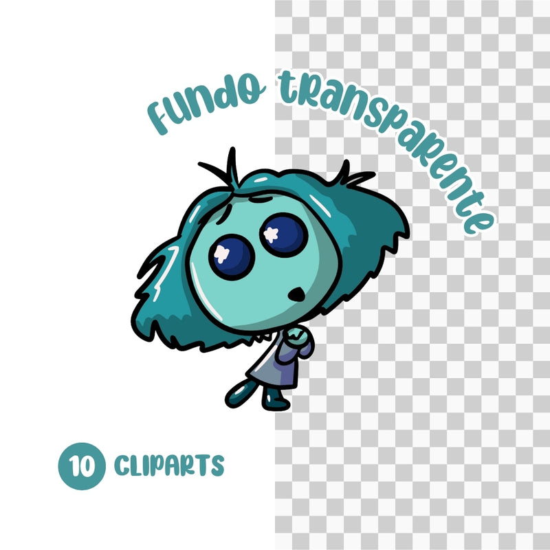 Cliparts para Colorir Divertida Mente – Kit Digital com 20 Ilustrações - Quatro Cambalhotas