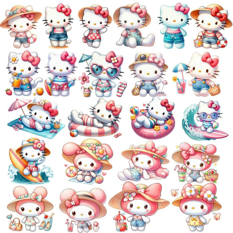 Kit Digital Hello Kitty Summer – Cliparts, Papéis Digitais e Fontes - Quatro Cambalhotas