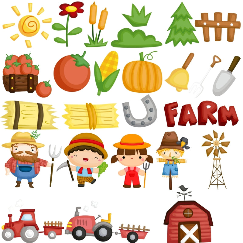 Kit Digital Fazendinha – Cliparts, Papéis Digitais e Fontes