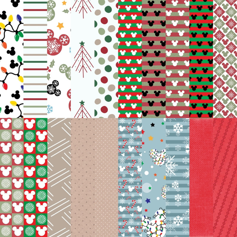 Natal do Mickey - Kit com 68 Papéis Digitais - Quatro Cambalhotas