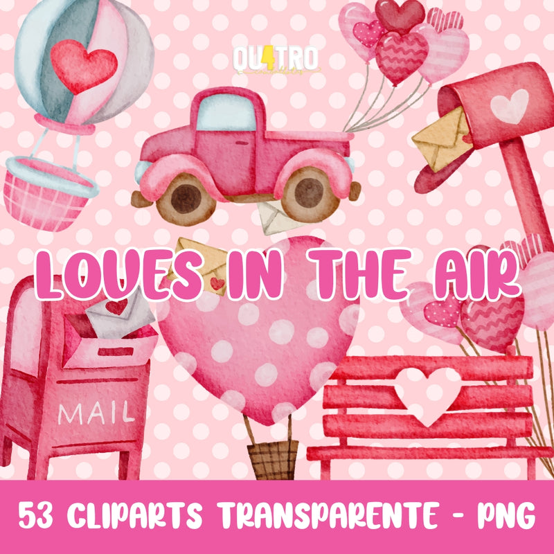 Cliparts Loves in the Air – Digital Kit with 50 Illustrations