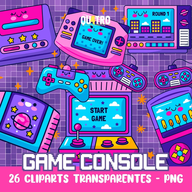 Cliparts Game Console – Kit Digital com 26 Ilustrações - Quatro Cambalhotas