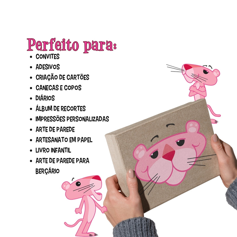 Kit Digital de La Pantera Rosa: Cliparts, Papeles Digitales y Fuentes