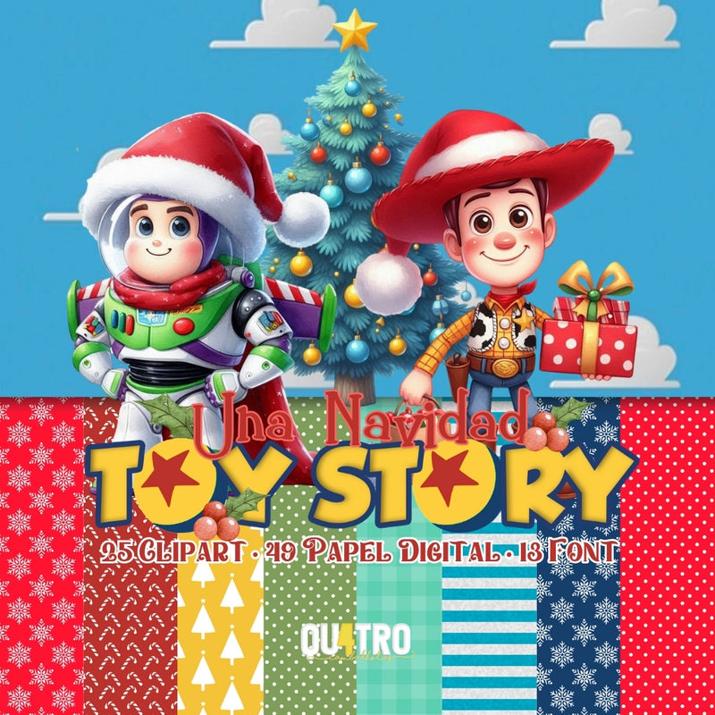Kit Digital Natal do Toy Story – Cliparts, Papéis Digitais e Fontes - Quatro Cambalhotas