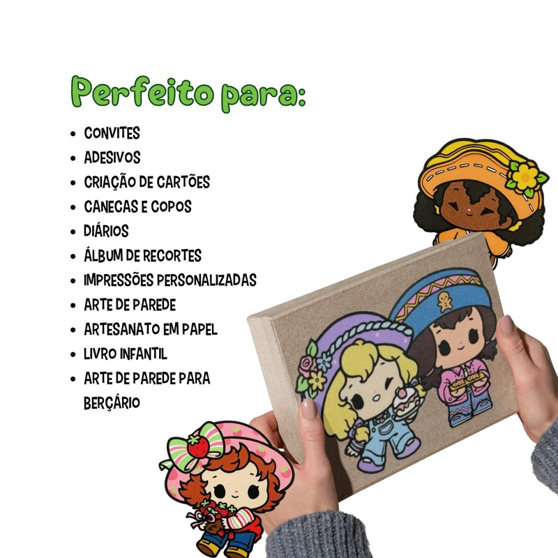 Strawberry Shortcake and Little Lulu Digital Kit – Cliparts, Digital Papers and Fonts