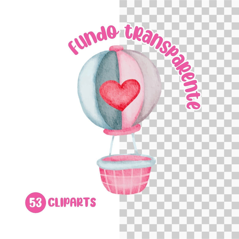 Cliparts Loves in the Air – Digital Kit with 50 Illustrations