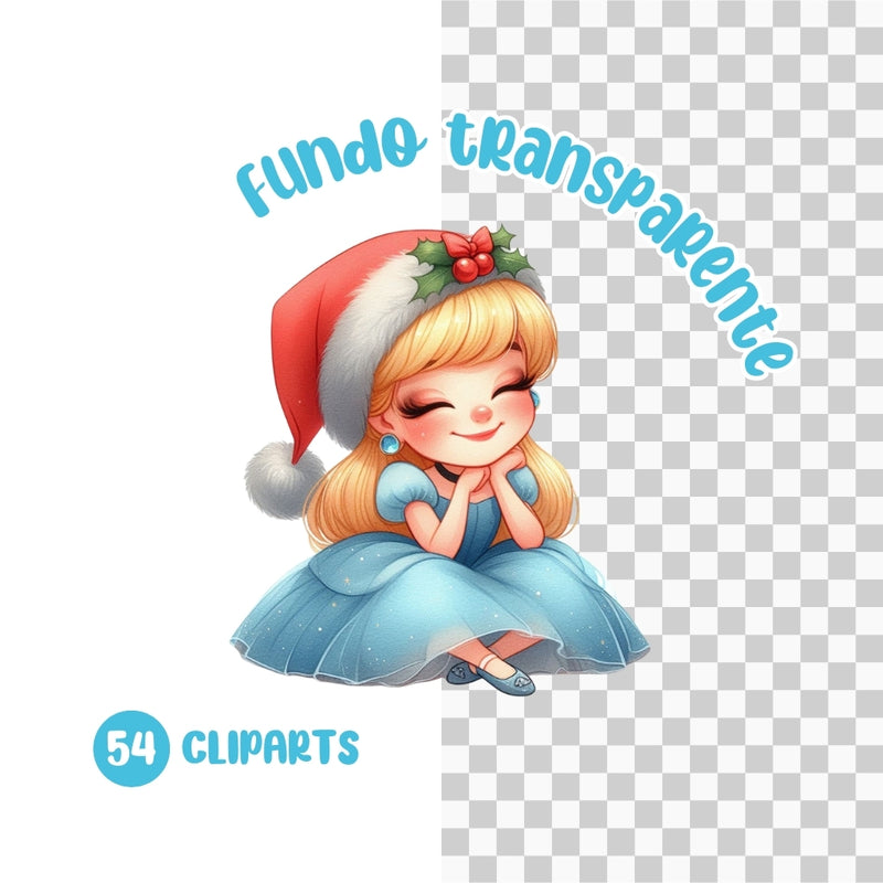 Cliparts Natal das Princesas – Kit Digital com 54 Ilustrações - Quatro Cambalhotas