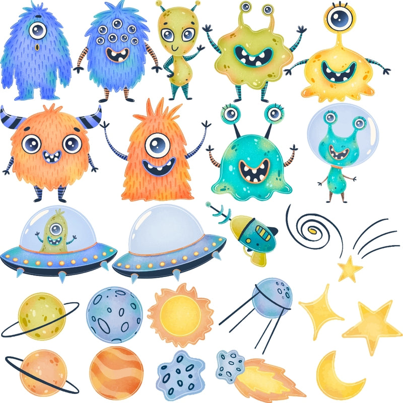 Monsters Digital Kit – Cliparts, Digital Papers and Fonts