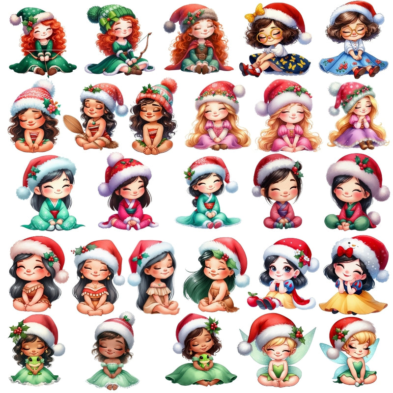 Cliparts Natal das Princesas – Kit Digital com 54 Ilustrações - Quatro Cambalhotas
