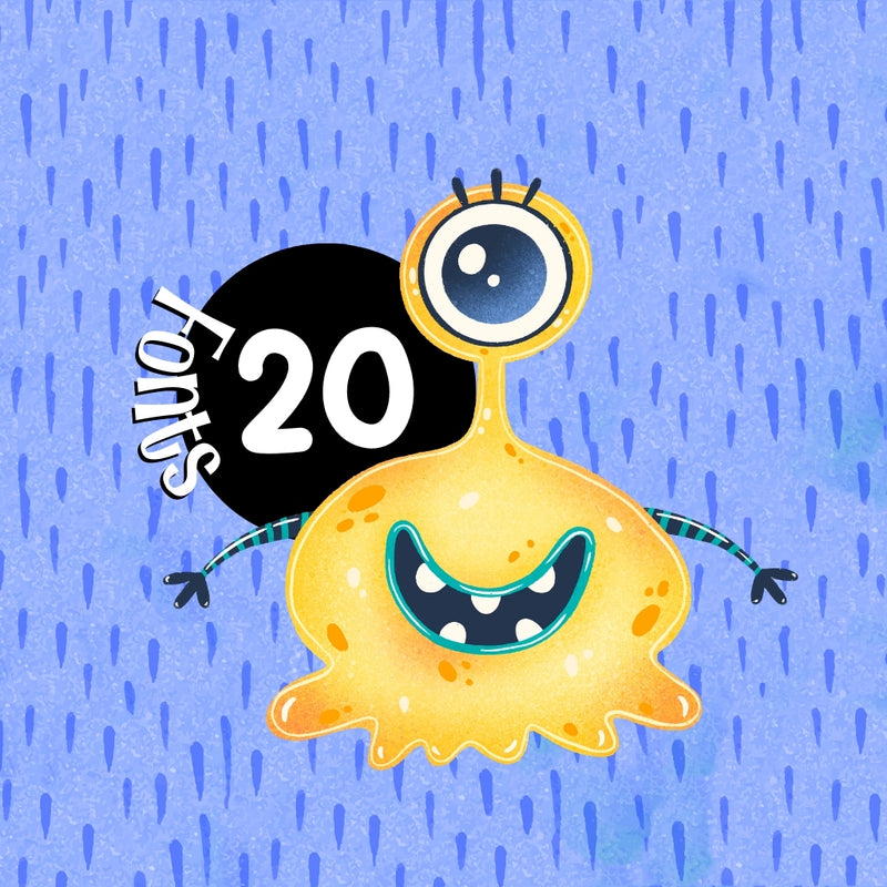 Monsters Digital Kit – Cliparts, Digital Papers and Fonts
