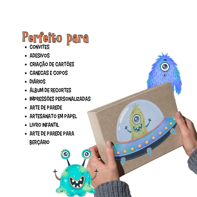 Monsters Digital Kit – Cliparts, Digital Papers and Fonts