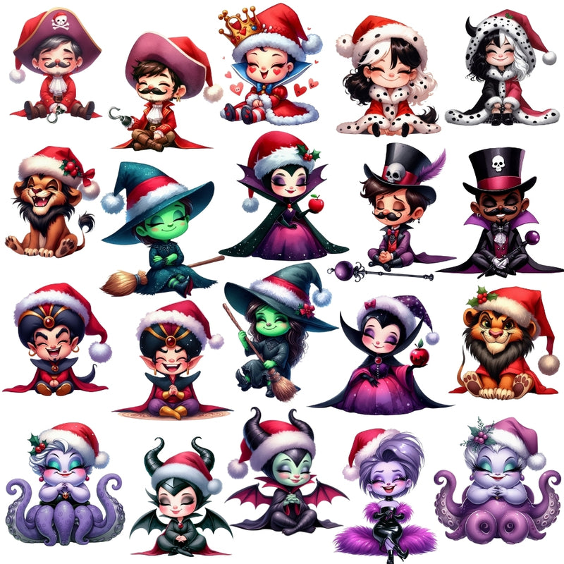 Cliparts Natal dos Vilões – Kit Digital com 20 Ilustrações - Quatro Cambalhotas