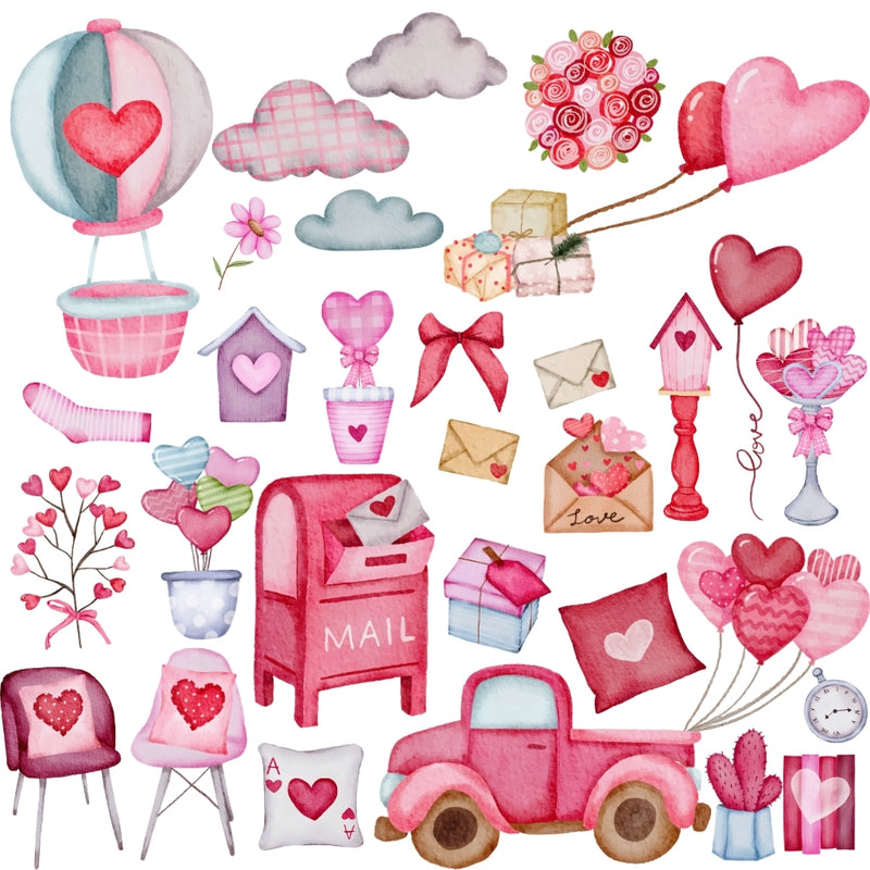 Cliparts Loves in the Air – Digital Kit with 50 Illustrations