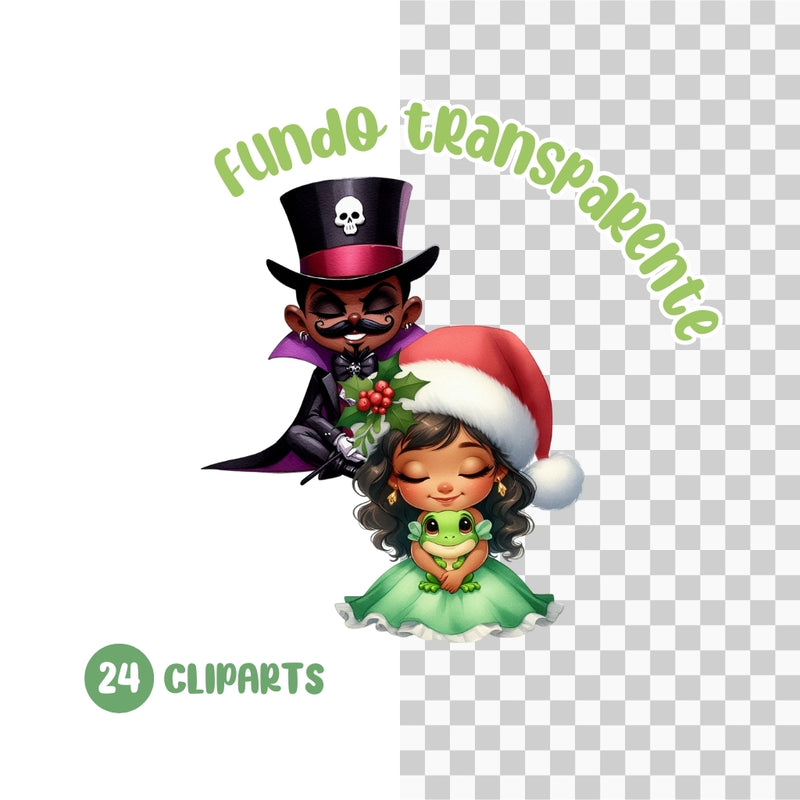 Cliparts Natal Princesas e Vilões – Kit Digital com 24 Ilustrações - Quatro Cambalhotas