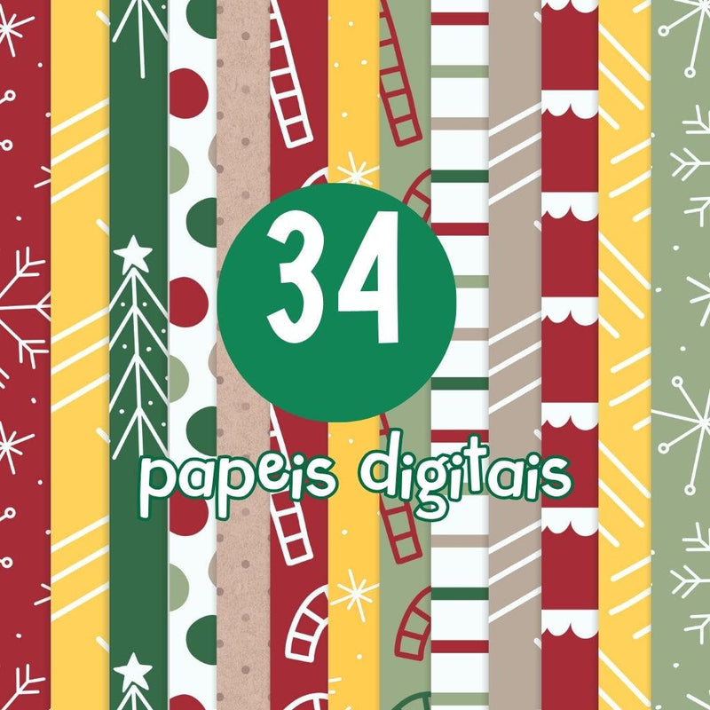 Kit Digital Natal Ursinho Pooh – Cliparts, Papéis Digitais e Fontes - Quatro Cambalhotas