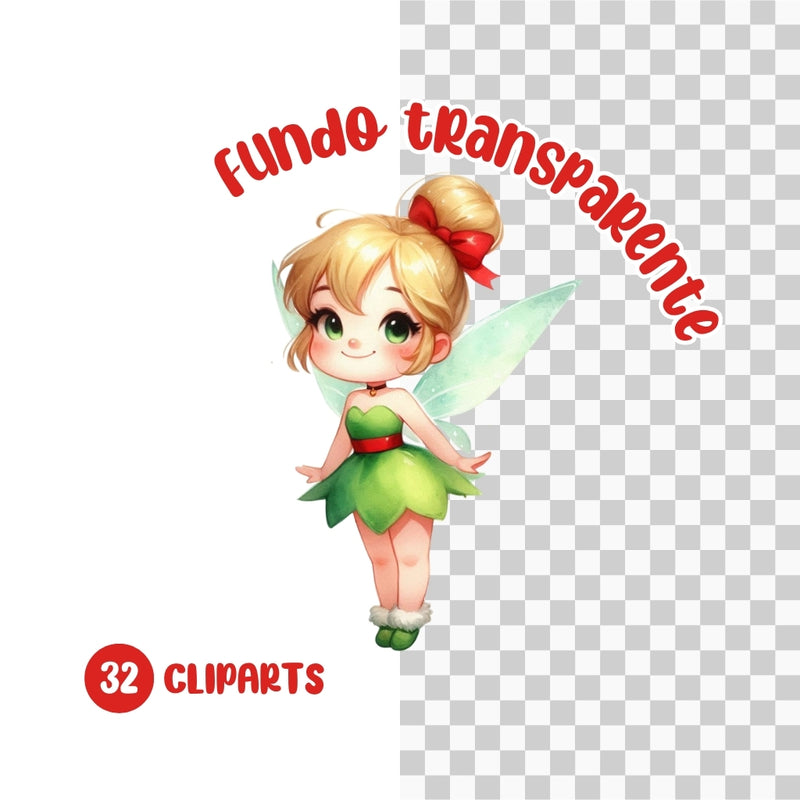 Cliparts Natal da Sininho – Kit Digital com 32 Ilustrações - Quatro Cambalhotas