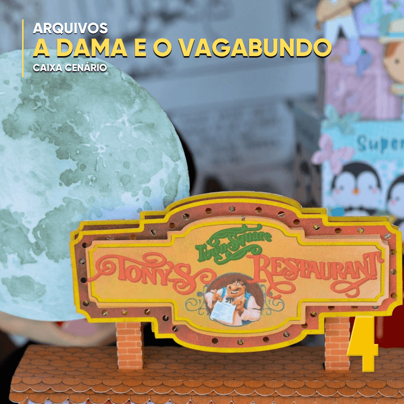 Caixa A Dama e o Vagabundo - Arquivo Digital para Recorte - Quatro Cambalhotas