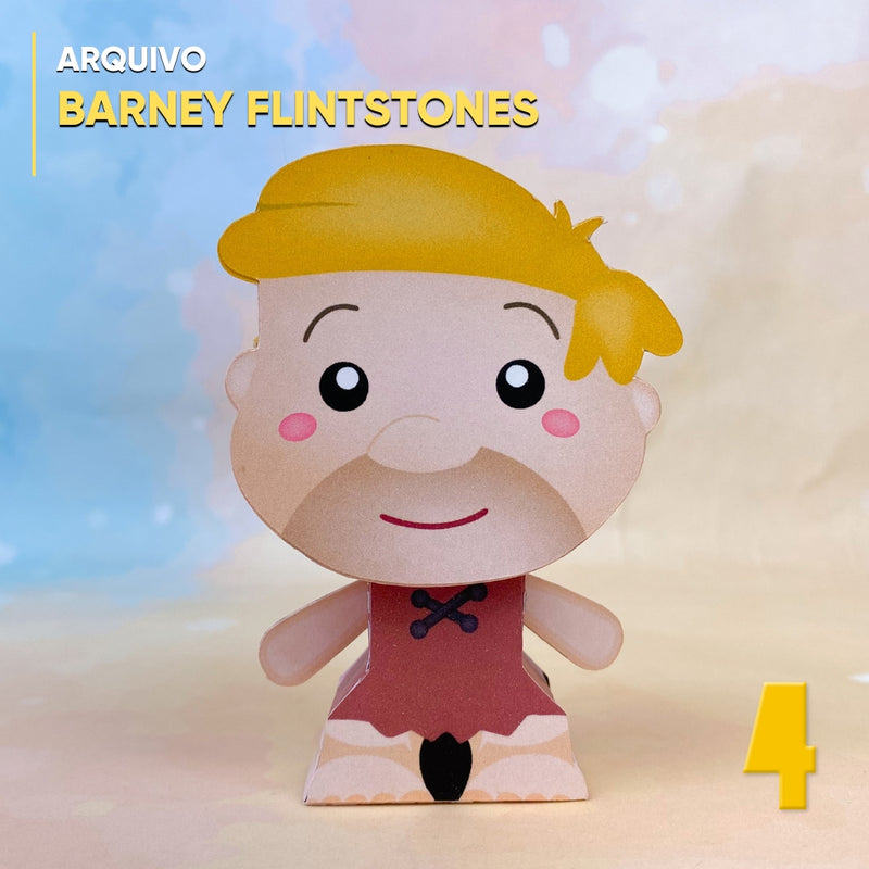 Papertoy Barney Flintstone - Arquivo Digital para Recorte