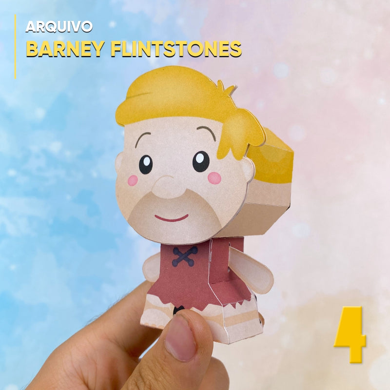 Papertoy Barney Flintstone - Arquivo Digital para Recorte