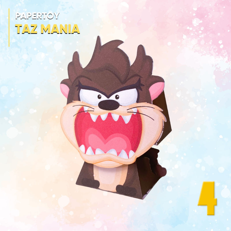 Papertoy Taz Mania - Arquivo Digital para Recorte