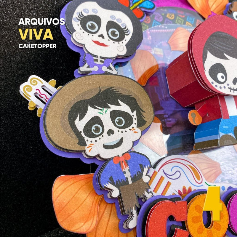 Caketopper Viva: A Vida é uma Festa – Arquivo Digital para Recorte - Quatro Cambalhotas