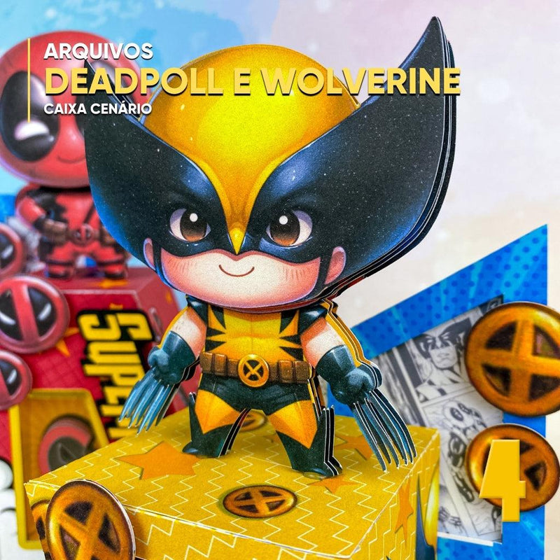 Caixa Deadpool & Wolverine - Arquivo Digital para Recorte - Quatro Cambalhotas