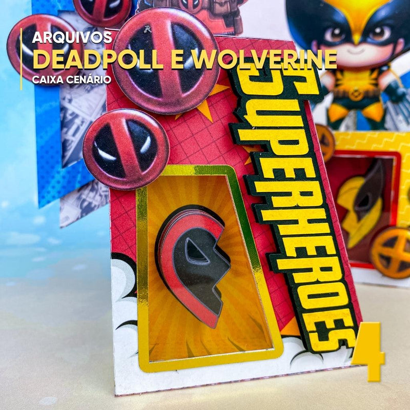 Caixa Deadpool & Wolverine - Arquivo Digital para Recorte - Quatro Cambalhotas