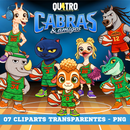 Cliparts Cabras & Amigos – Kit Digital com 07 Ilustrações - Quatro Cambalhotas