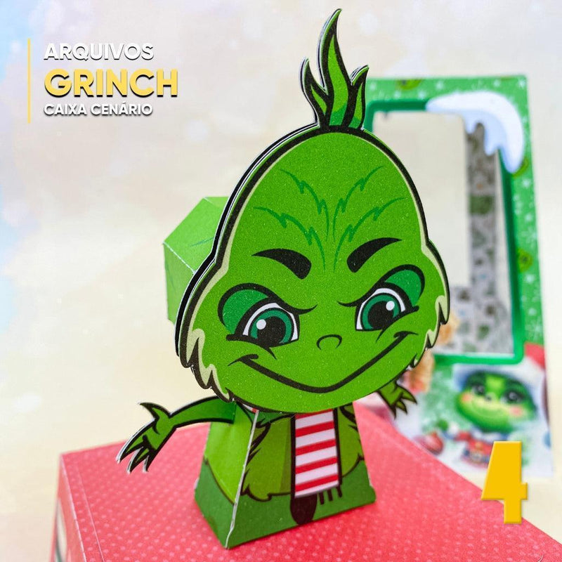 Caixa O Grinch  - Arquivo Digital para Recorte - Quatro Cambalhotas