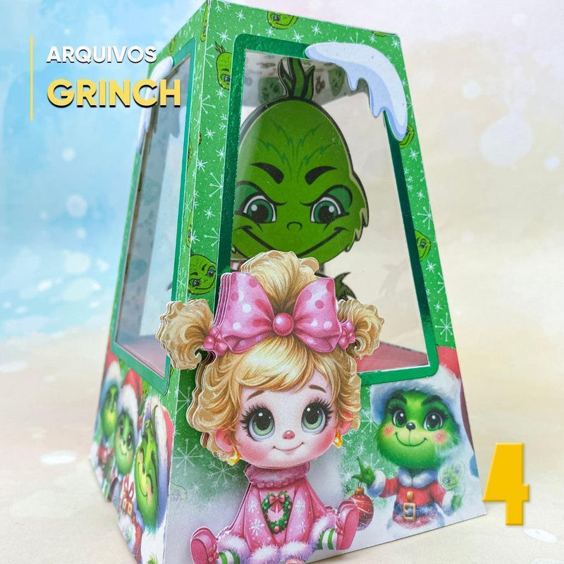 Caixa O Grinch  - Arquivo Digital para Recorte - Quatro Cambalhotas