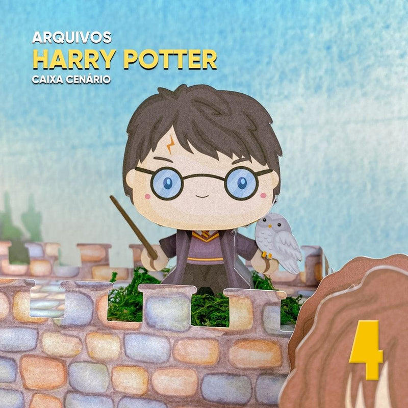 Caixa Harry Potter - Arquivo Digital para Recorte - Quatro Cambalhotas