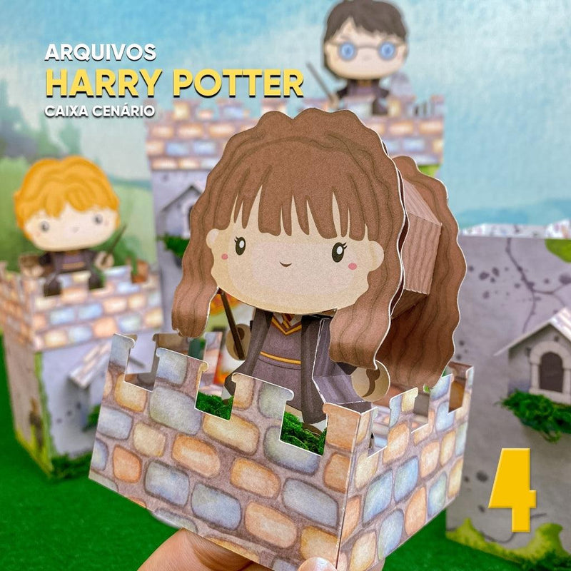 Caixa Harry Potter - Arquivo Digital para Recorte - Quatro Cambalhotas