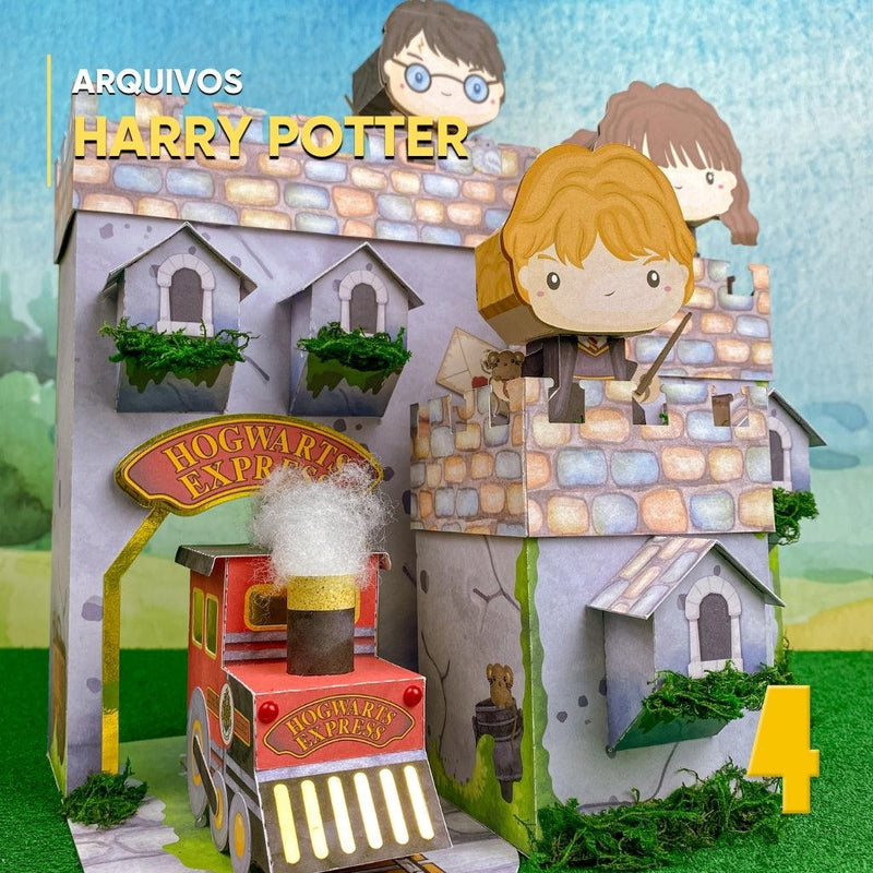 Caixa Harry Potter - Arquivo Digital para Recorte - Quatro Cambalhotas