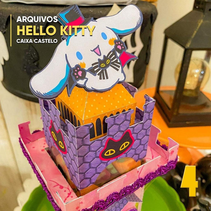 Caixa Hello Kitty Halloween - Arquivo Digital para Recorte - Quatro Cambalhotas