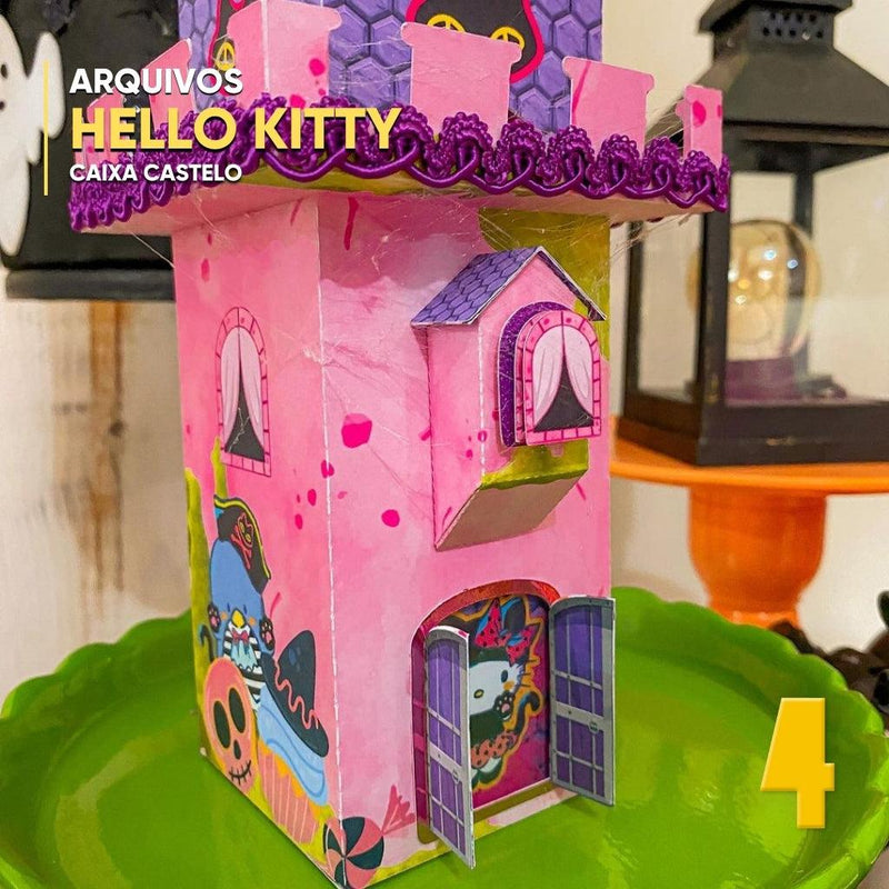 Caixa Hello Kitty Halloween - Arquivo Digital para Recorte - Quatro Cambalhotas