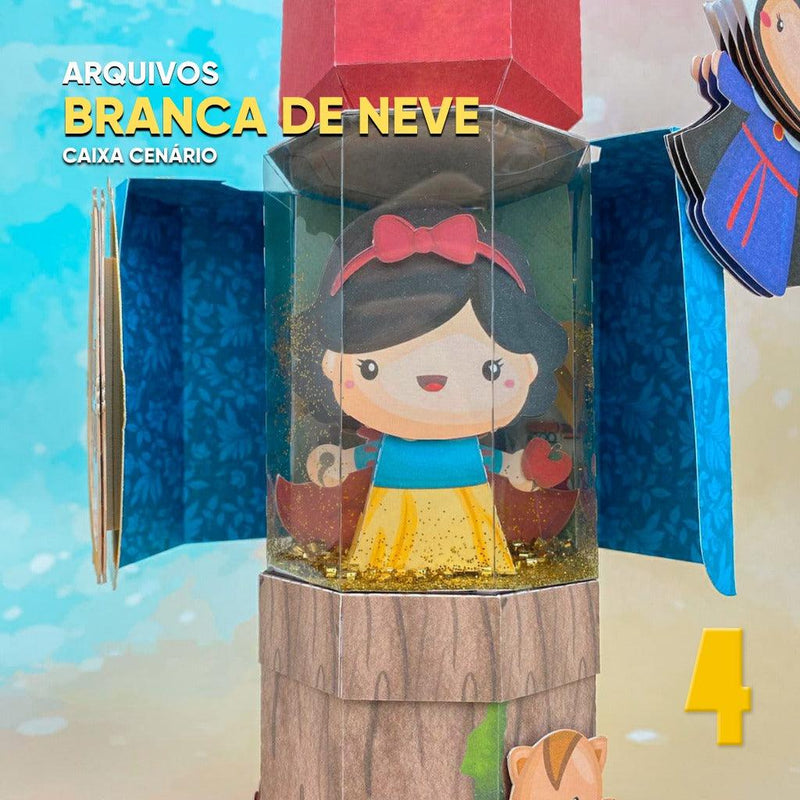 Caixa Branca de Neve - Arquivo Digital para Recorte - Quatro Cambalhotas