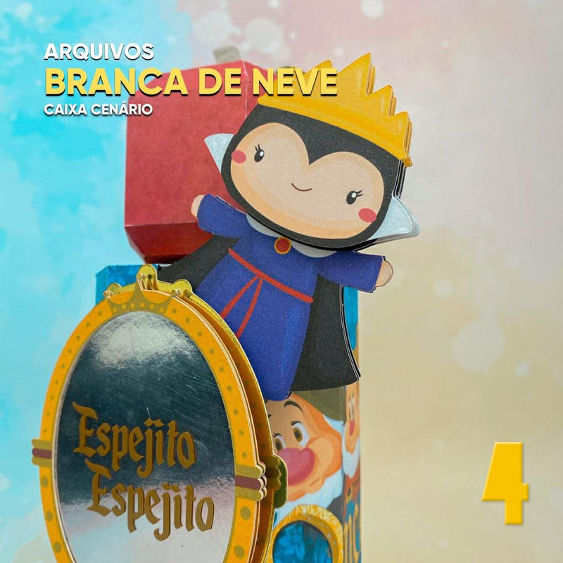 Caixa Branca de Neve - Arquivo Digital para Recorte - Quatro Cambalhotas