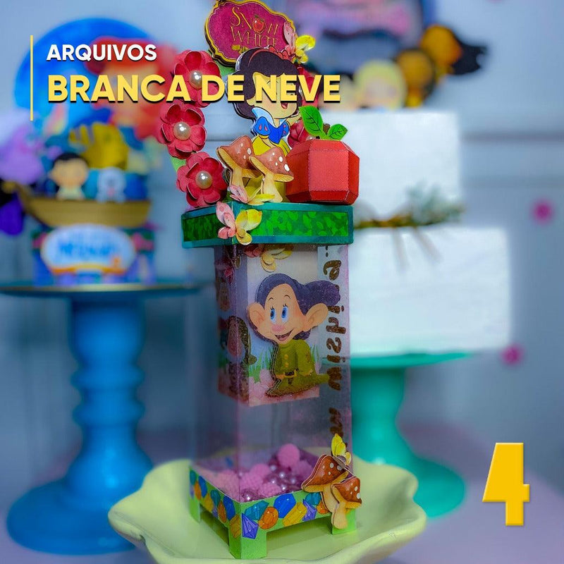Caixa Branca de Neve Especial - Arquivo Digital para Recorte - Quatro Cambalhotas