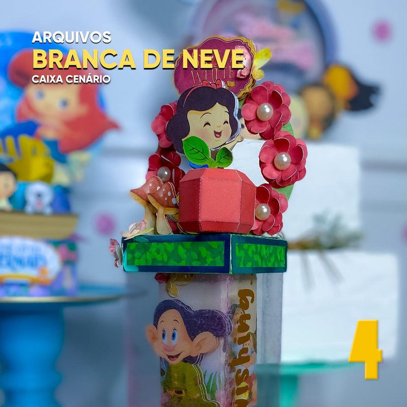 Caixa Branca de Neve Especial - Arquivo Digital para Recorte - Quatro Cambalhotas