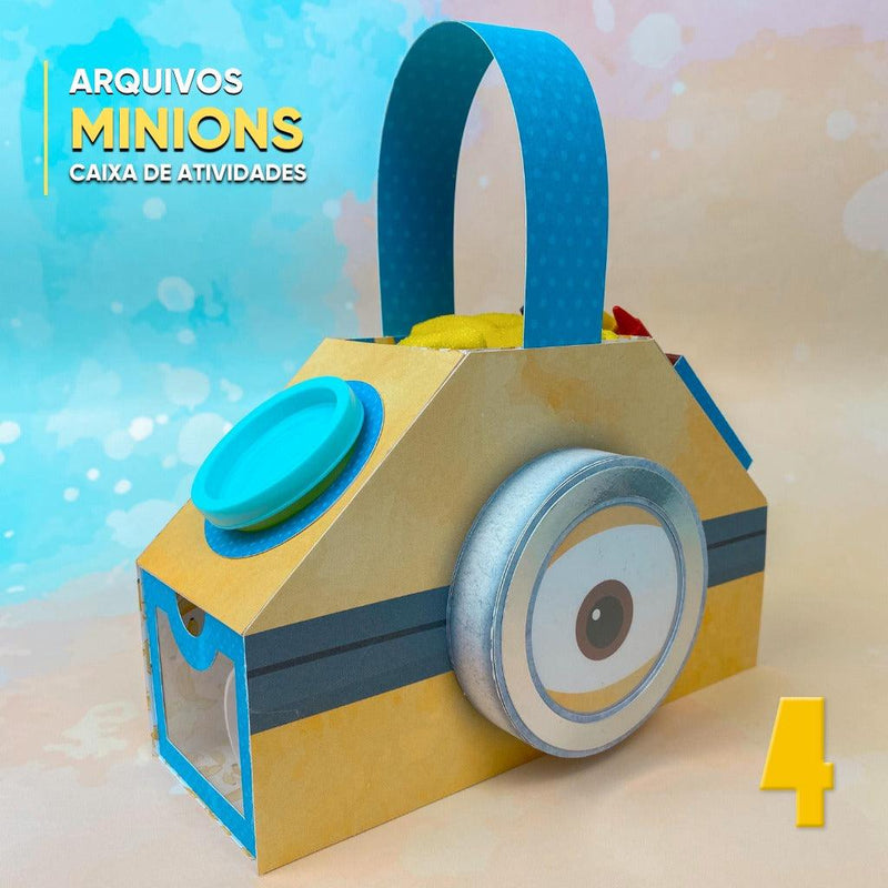 Caixa de Atividades Minions - Arquivo Digital para Recorte - Quatro Cambalhotas