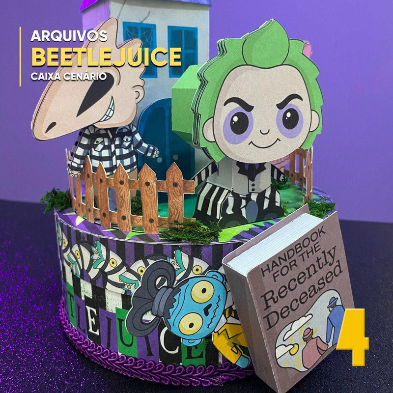 Caixa Beetlejuice - Arquivo Digital para Recorte - Quatro Cambalhotas