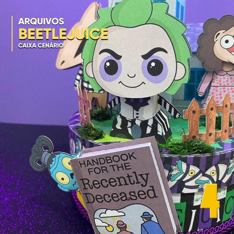 Caixa Beetlejuice - Arquivo Digital para Recorte - Quatro Cambalhotas