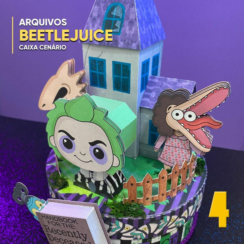 Caixa Beetlejuice - Arquivo Digital para Recorte - Quatro Cambalhotas